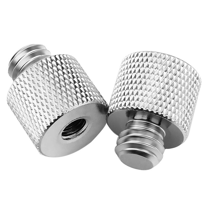 JOMLEY محول JOMLEY 1/4 إلى 3/8، محول خيط ذكر 3/8"-16 إلى أنثى 1/4"-20 لكاميرا المراقبة، حامل الميكروفون، الحامل الثلاثي - عبوة 2 - Image 4